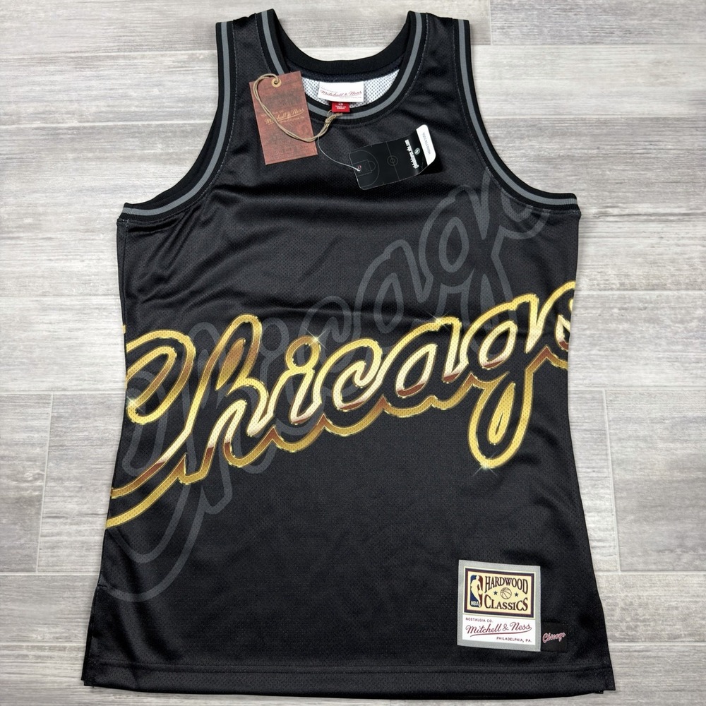 Mitchell & Ness‎ NBA Chicago Bulls Tank Jersey Men's Small Black Gold HWC NEW